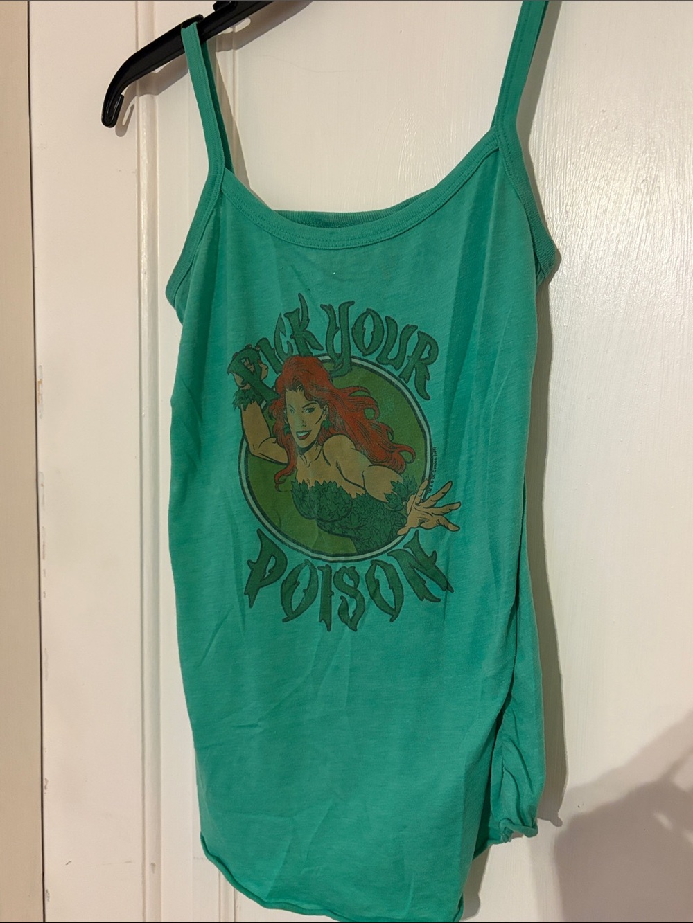 Vintage Junk Food Poison Ivy Green 'Pick Your Poison' Spaghetti Strap Tank